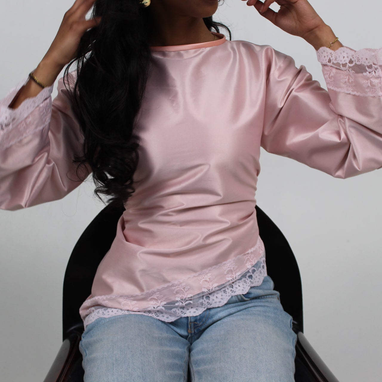 Light pink silk longsleeve