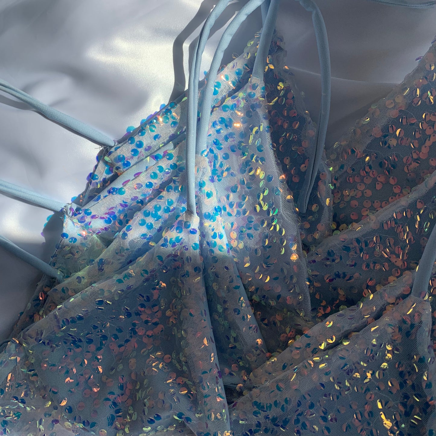 Tied sequin mermaid top